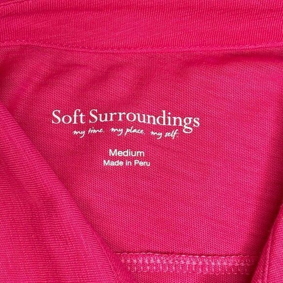 Soft Surroundings hot pink Filipa button down shirt dress size M - Picture 10 of 13